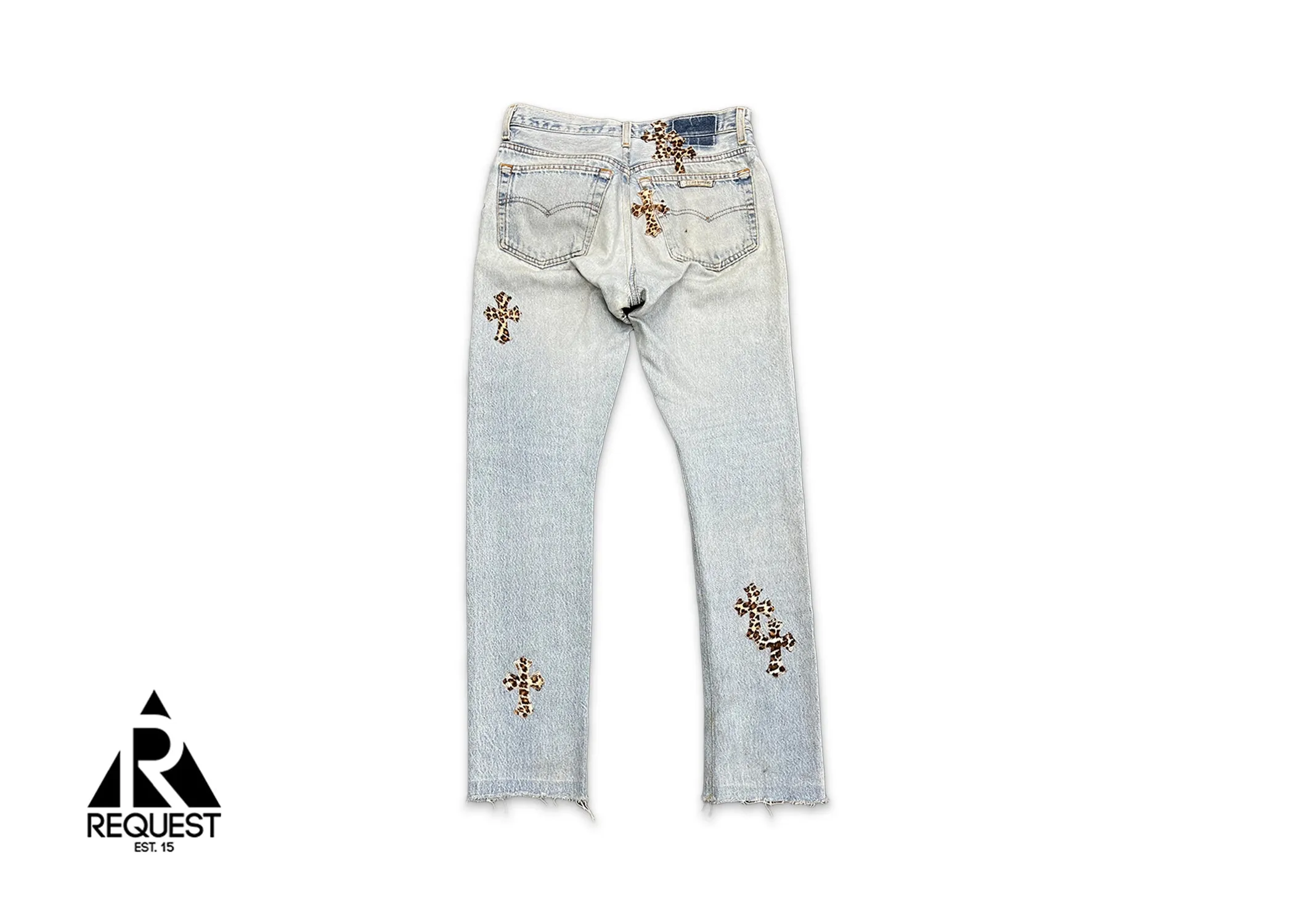 Levi's Light Wash Denim "Leopard Crosses"