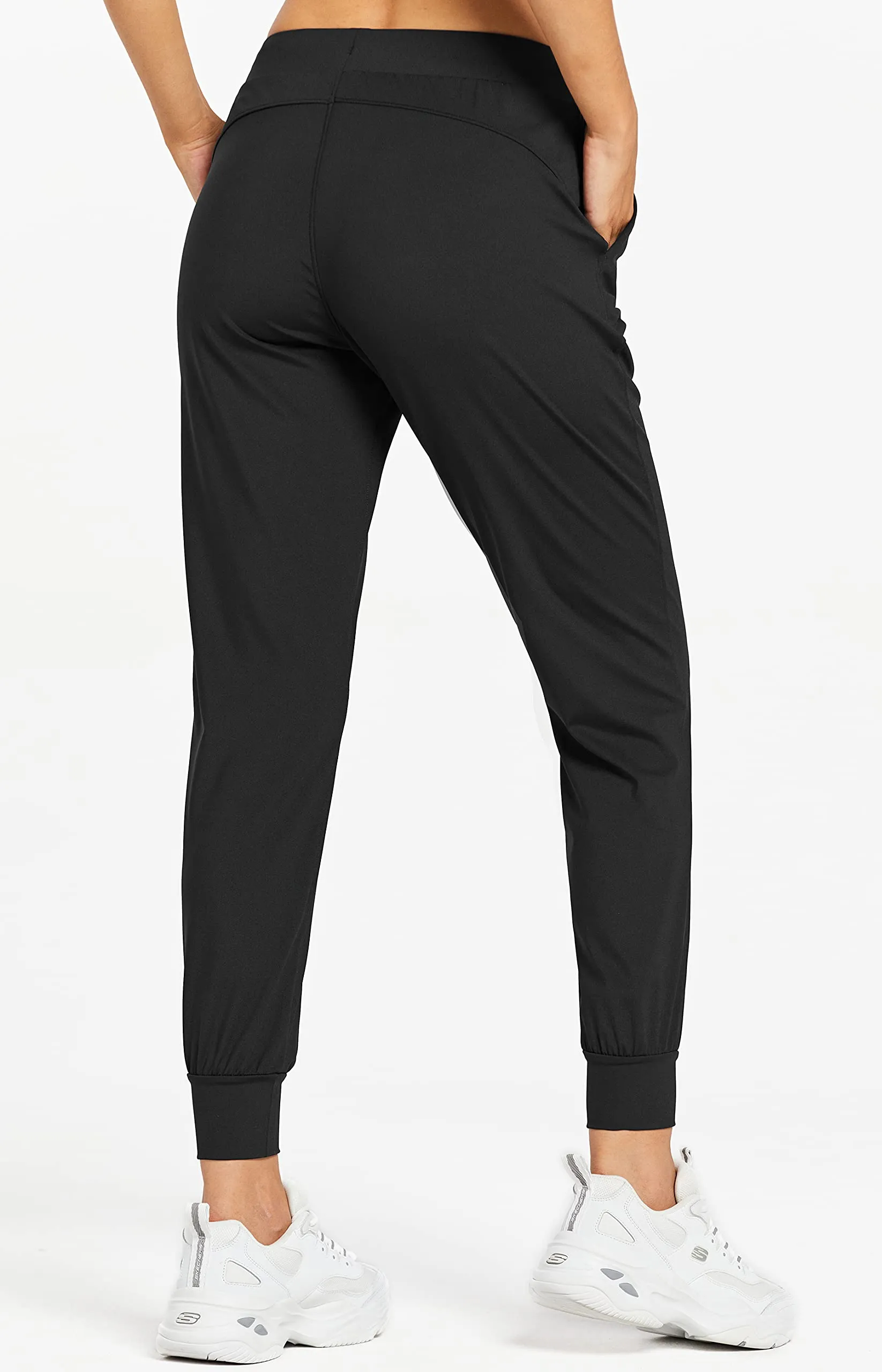 Libin Women's Joggers Pants Athletic Sweatpants with Pockets Running Tapered Casual Pants for Workout,Lounge, Black