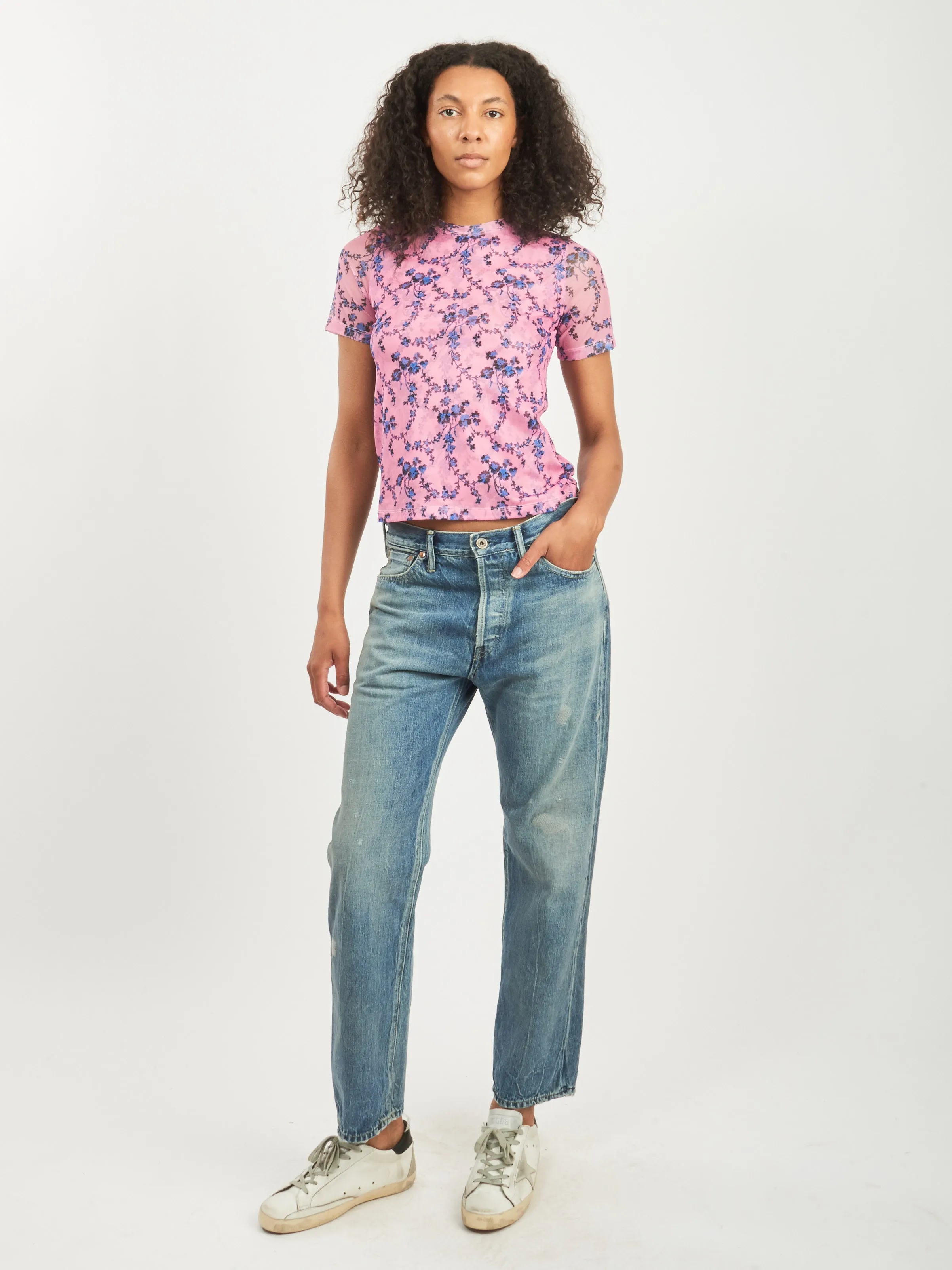 Light Distress Selvedge Denim Used Ankle Cut
