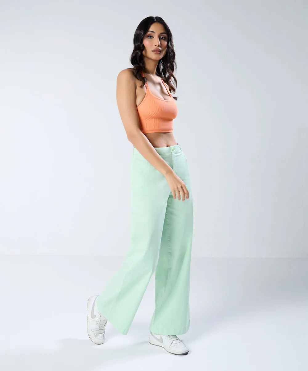 Light Green Pleated Pants