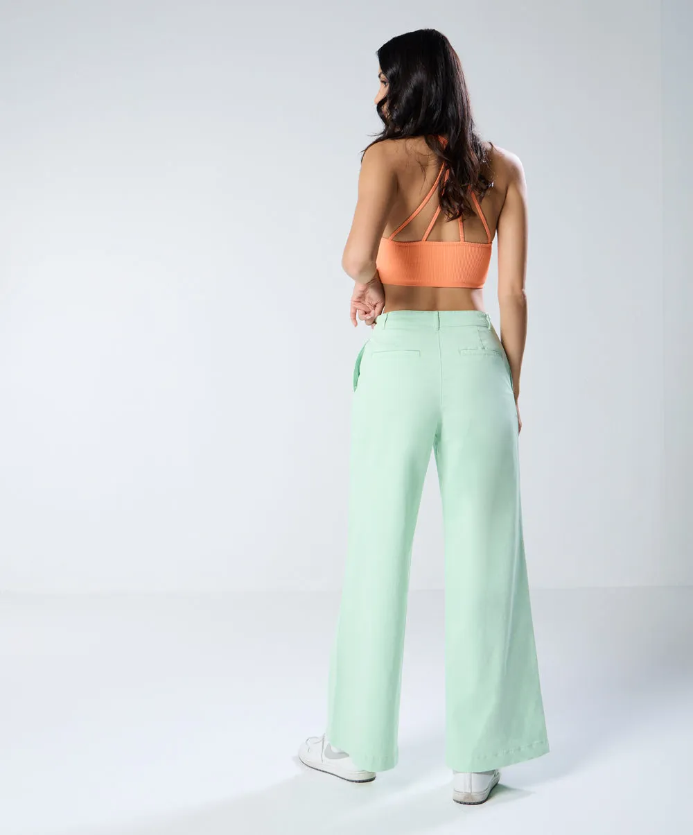 Light Green Pleated Pants