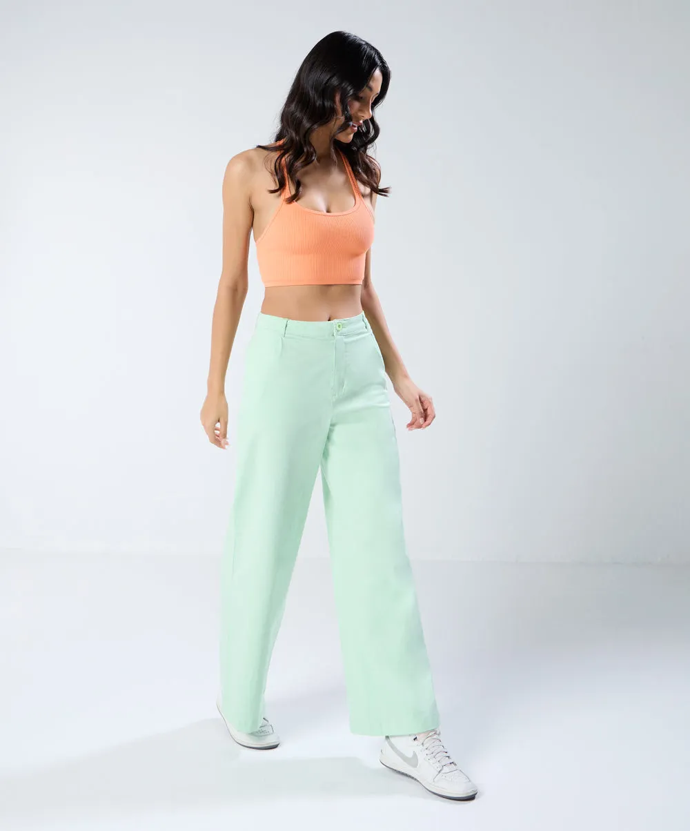 Light Green Pleated Pants
