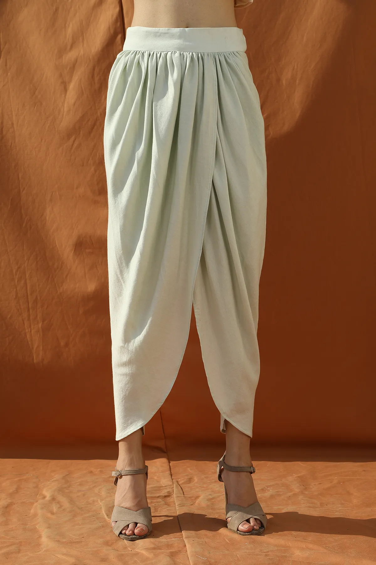 Light Mint Green Block Print Shirt and Tulip Pants