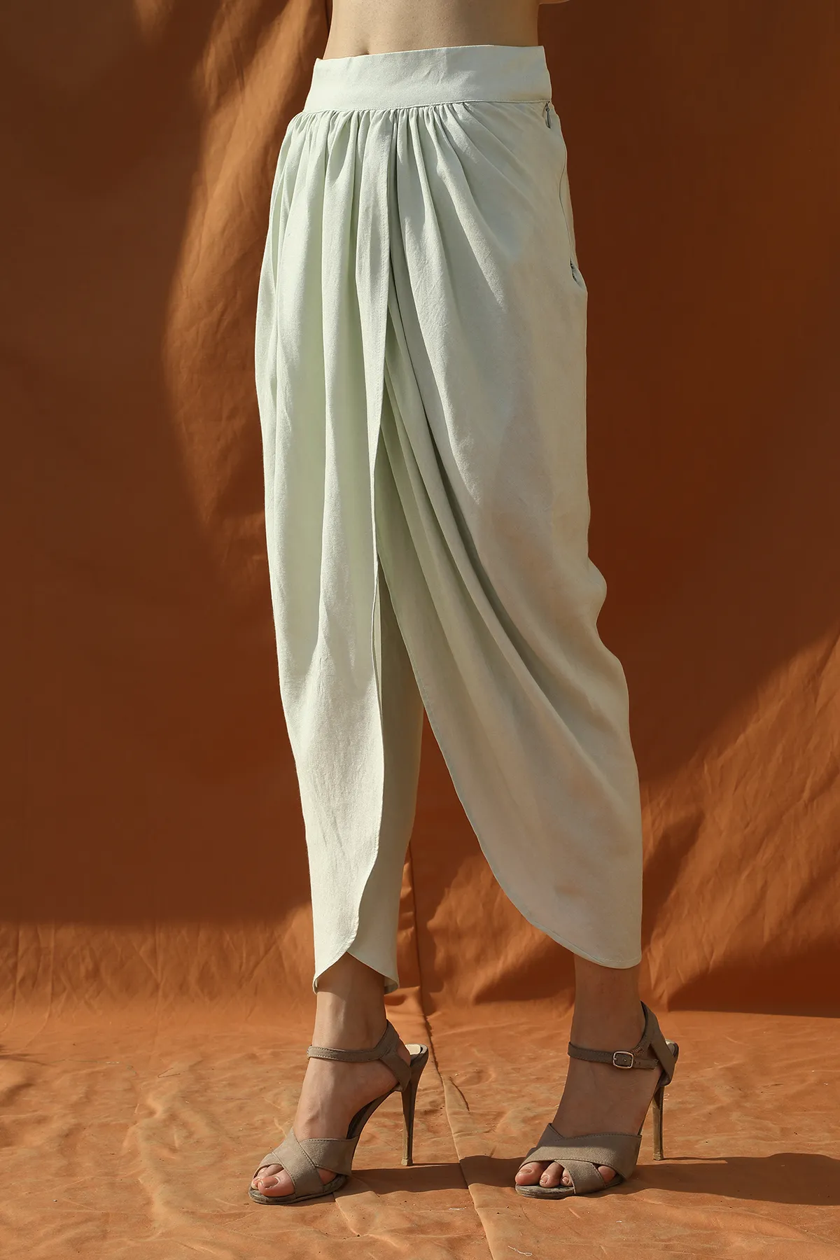 Light Mint Green Block Print Shirt and Tulip Pants