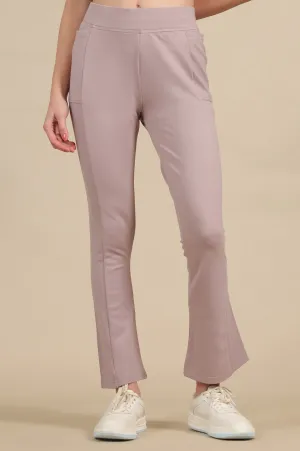 Light Purple Bootcut Yoga Pants with Side Pockets