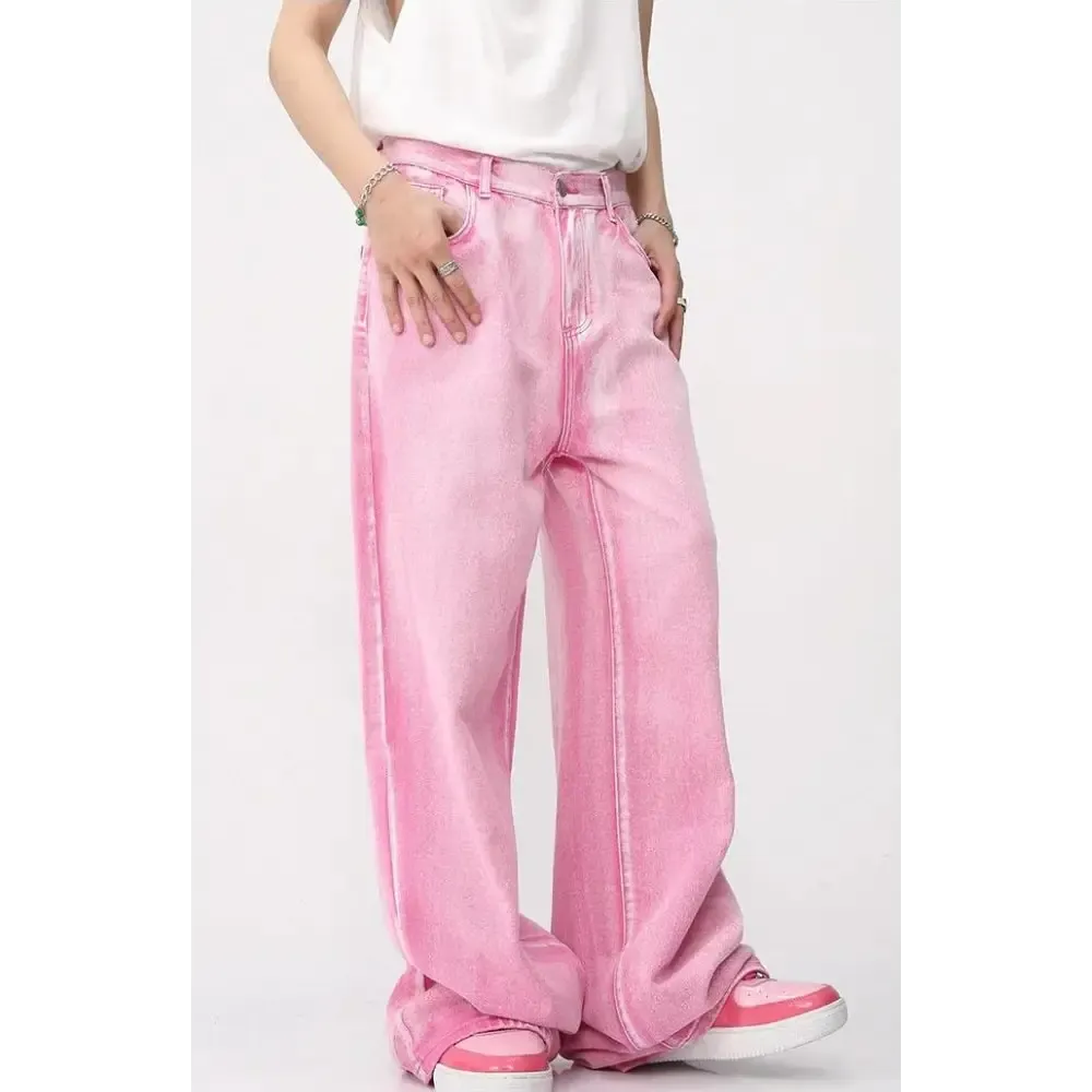 Light Wash Y2K Denim Jacket and Baggy Pants Set