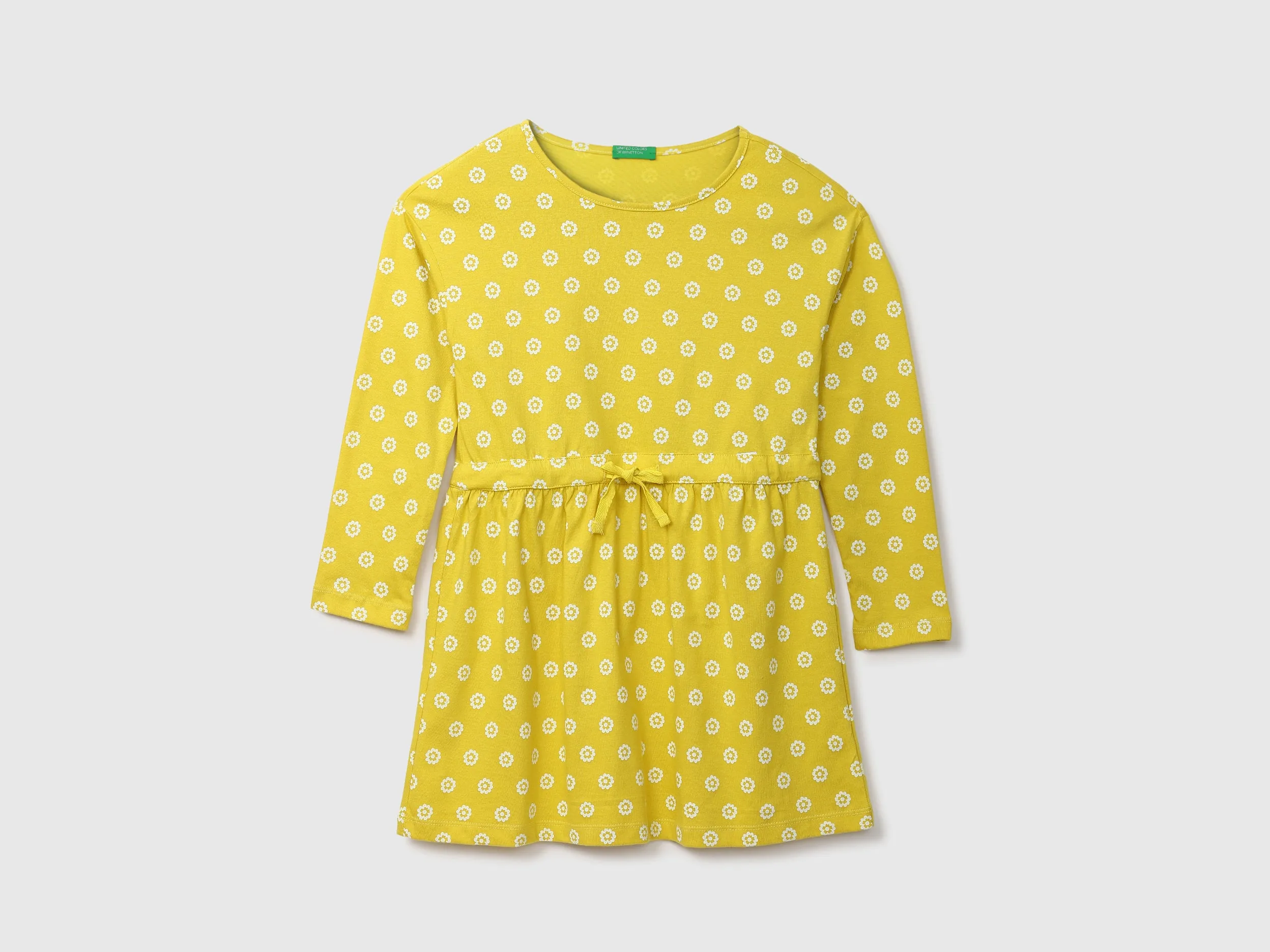 Lime Green Floral Print Dress