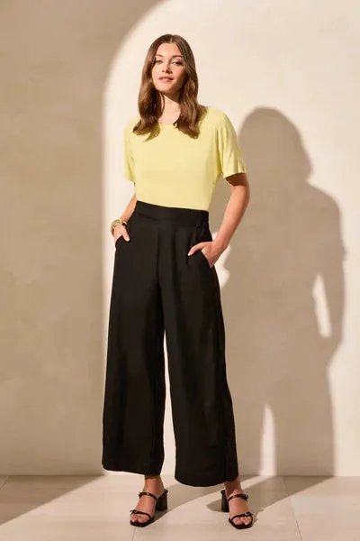 LINEN BLEND ANKLE PANT W/ HEM VENT