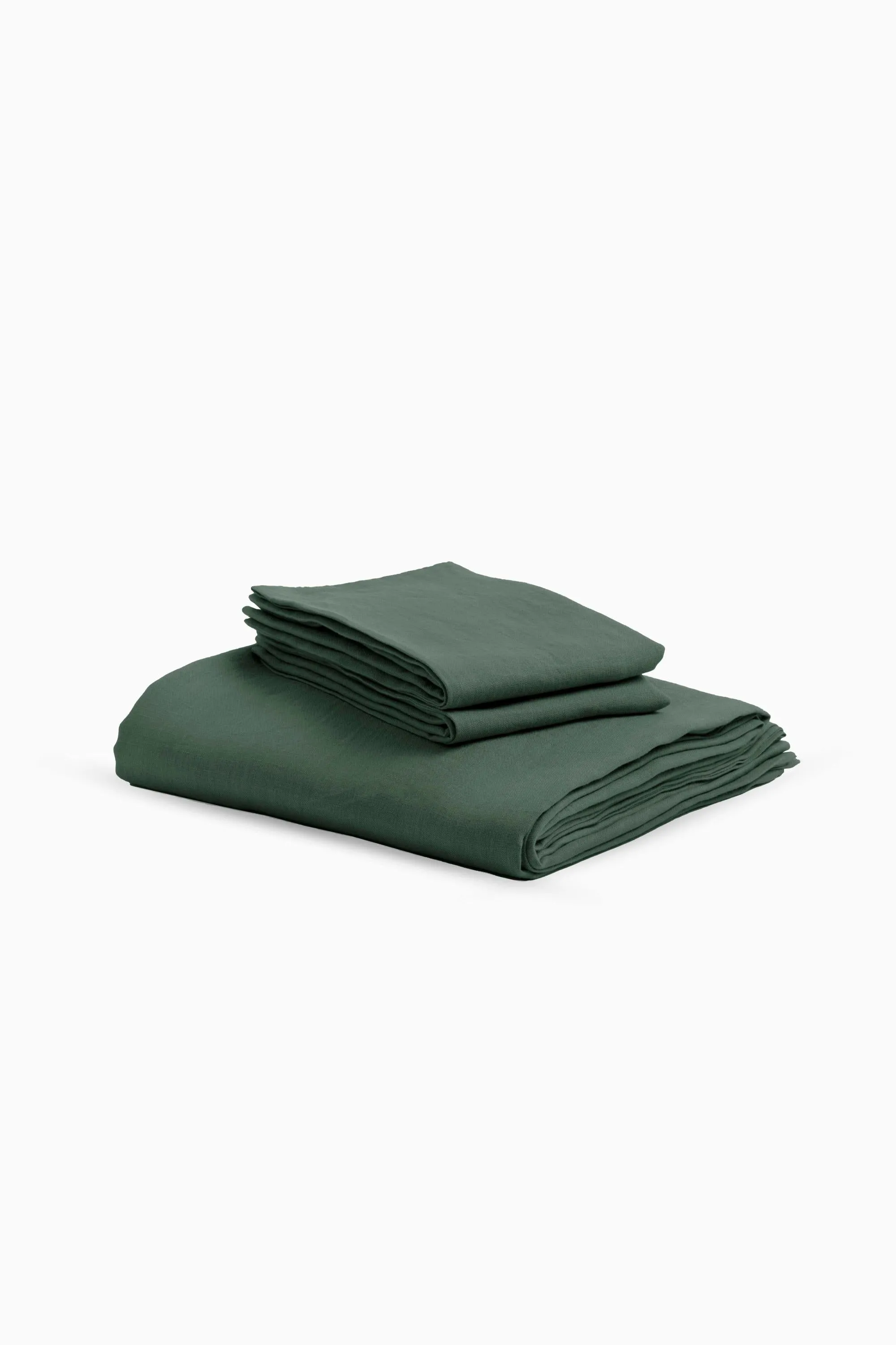 Linen Slumber Solid Sheet Sets-Retro Green