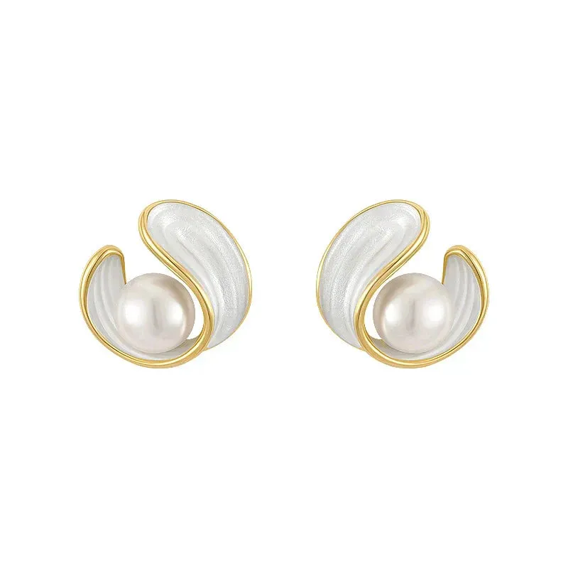 Liorie™ - Pearl Spiral Earrings