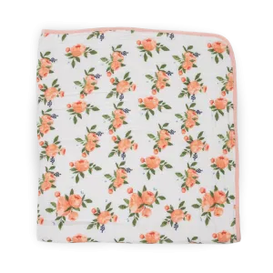 Little Unicorn Watercolor Roses Original Cotton Muslin Baby Quilt