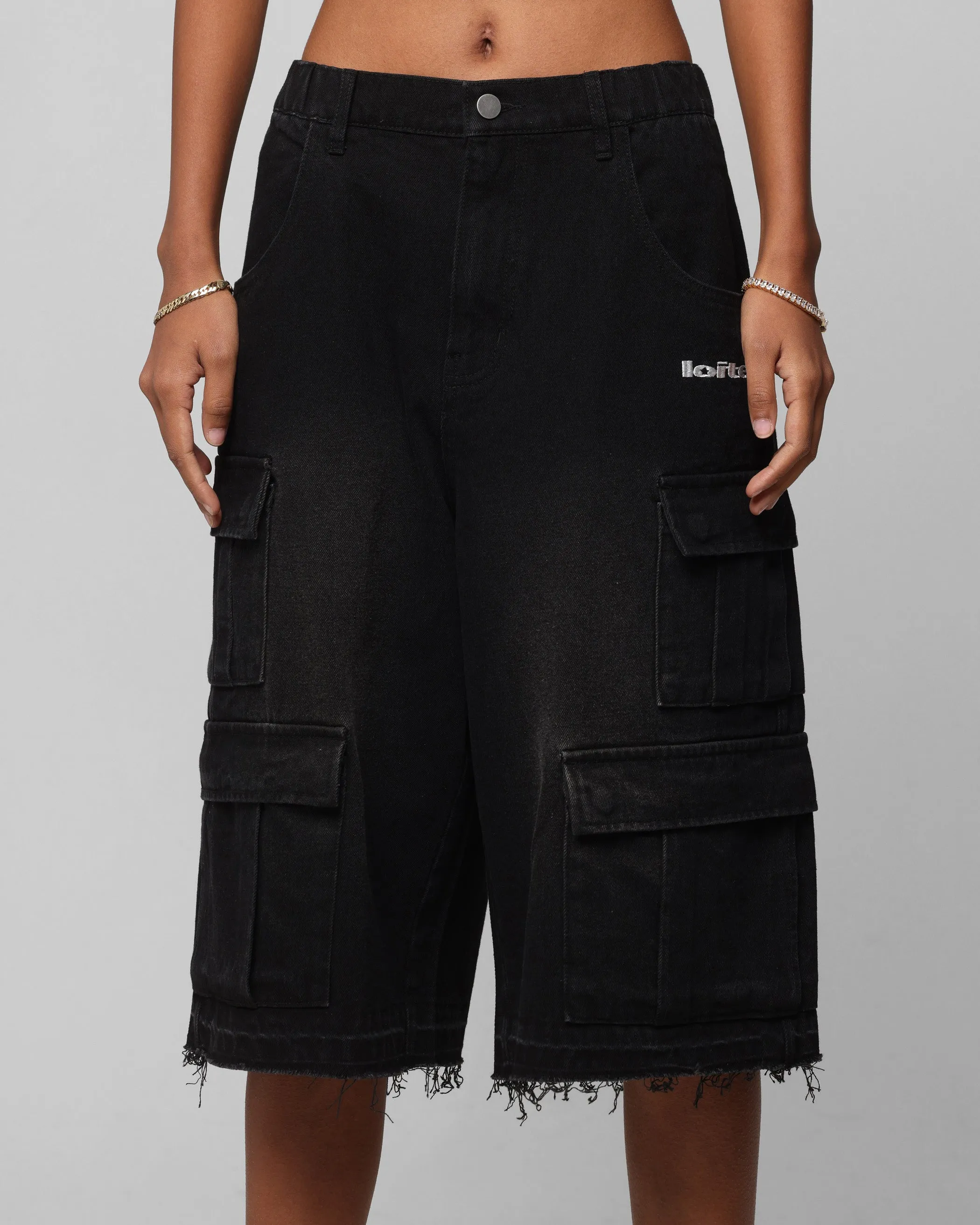 Loiter 3 Quarter Pants Washed Black