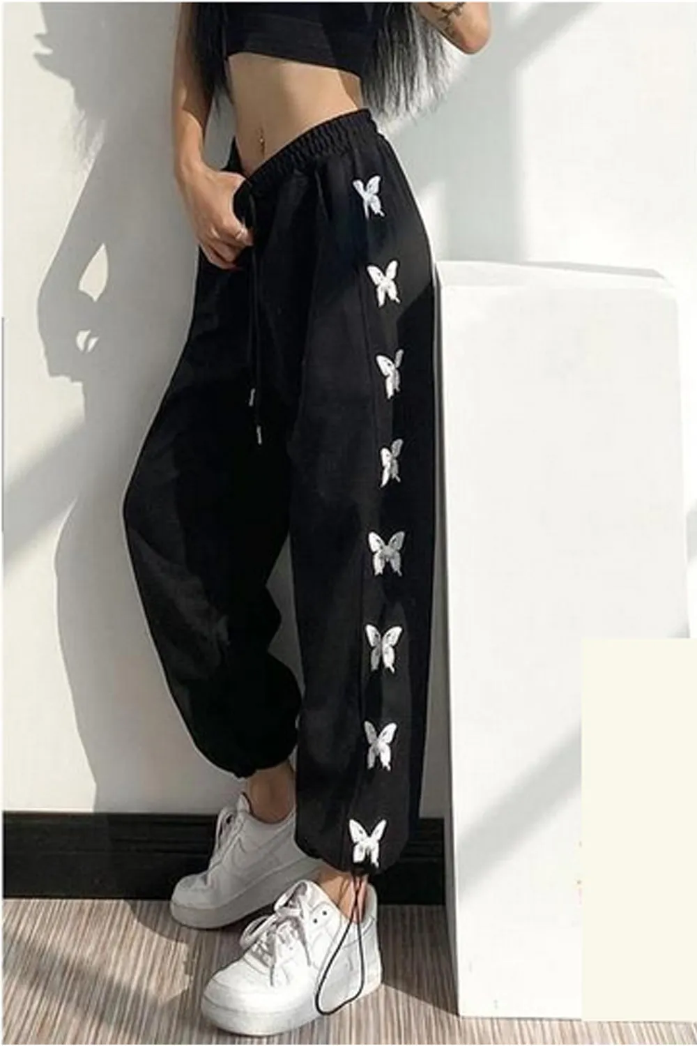 Loose Butterfly Side Printed Hip Hop Sweatpants