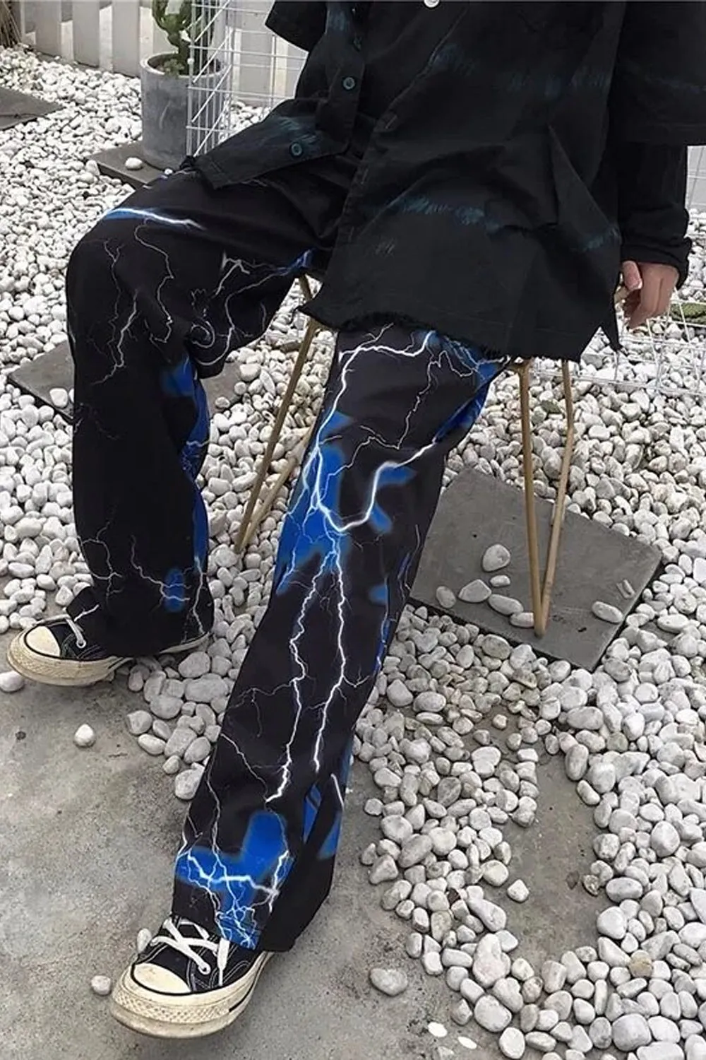 Loose Hip Hop Dark Thunder Lightning Long Pants