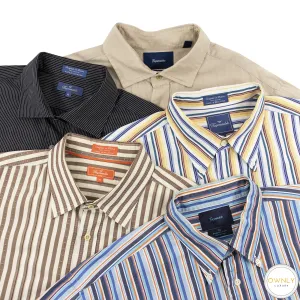 LOT of 5 Faconnable Multi Color Cotton Long Short Sleeve Striped Dress Shirts XL
