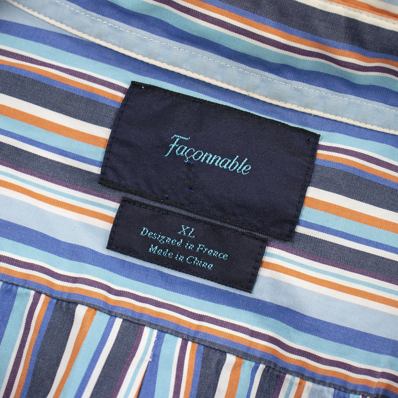 LOT of 5 Faconnable Multi Color Cotton Long Short Sleeve Striped Dress Shirts XL