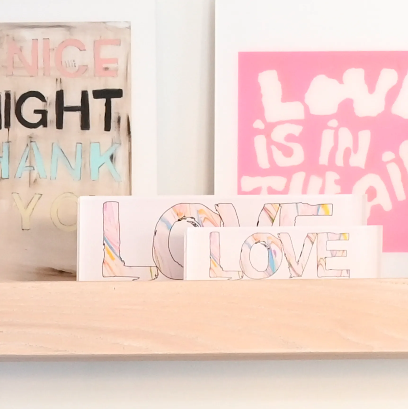 Love Zig Zag Block of Love Pink