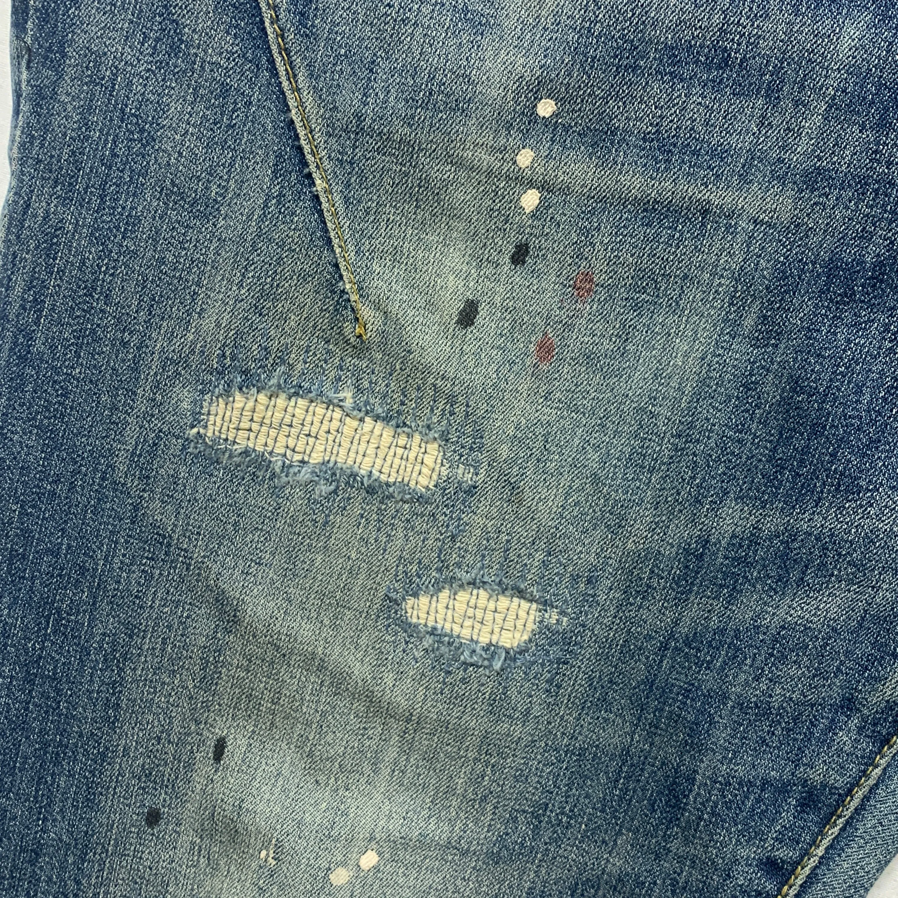 [M] Number Nine Loveless Distressed Denim Jeans Indigo (#2)