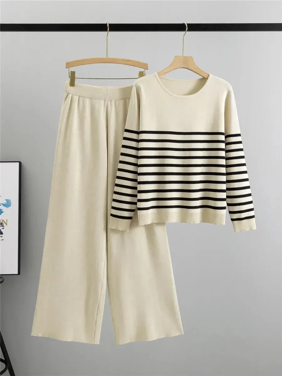 Madison Striped Knit Two Piece Set