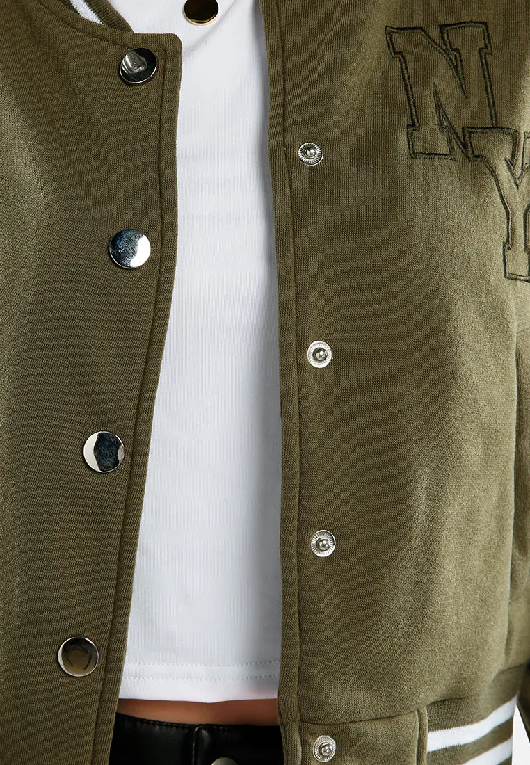 Mandarin Collar Jersey Jacket