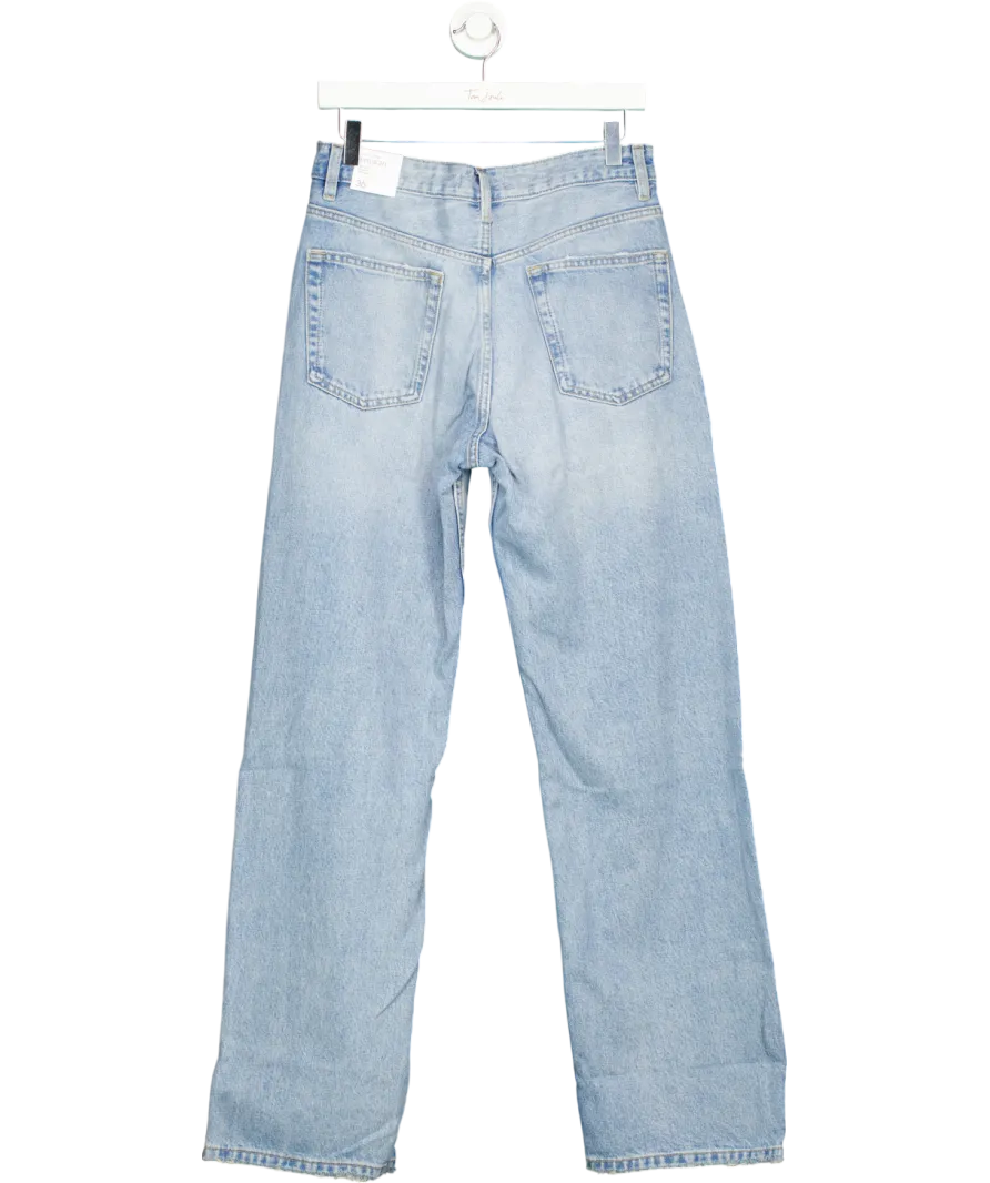 MANGO Blue Miami Medium-rise Straight-fit Jeans UK 8