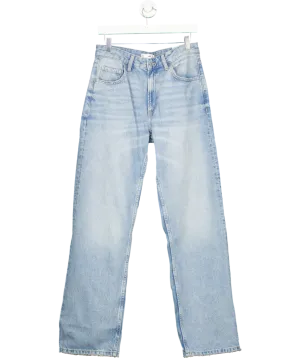 MANGO Blue Miami Medium-rise Straight-fit Jeans UK 8