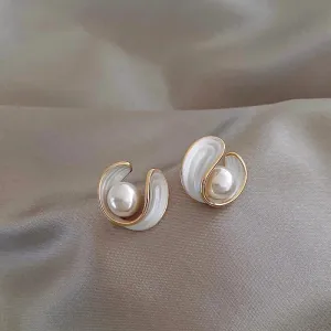 Marielle™ | Pearl Spiral Earrings
