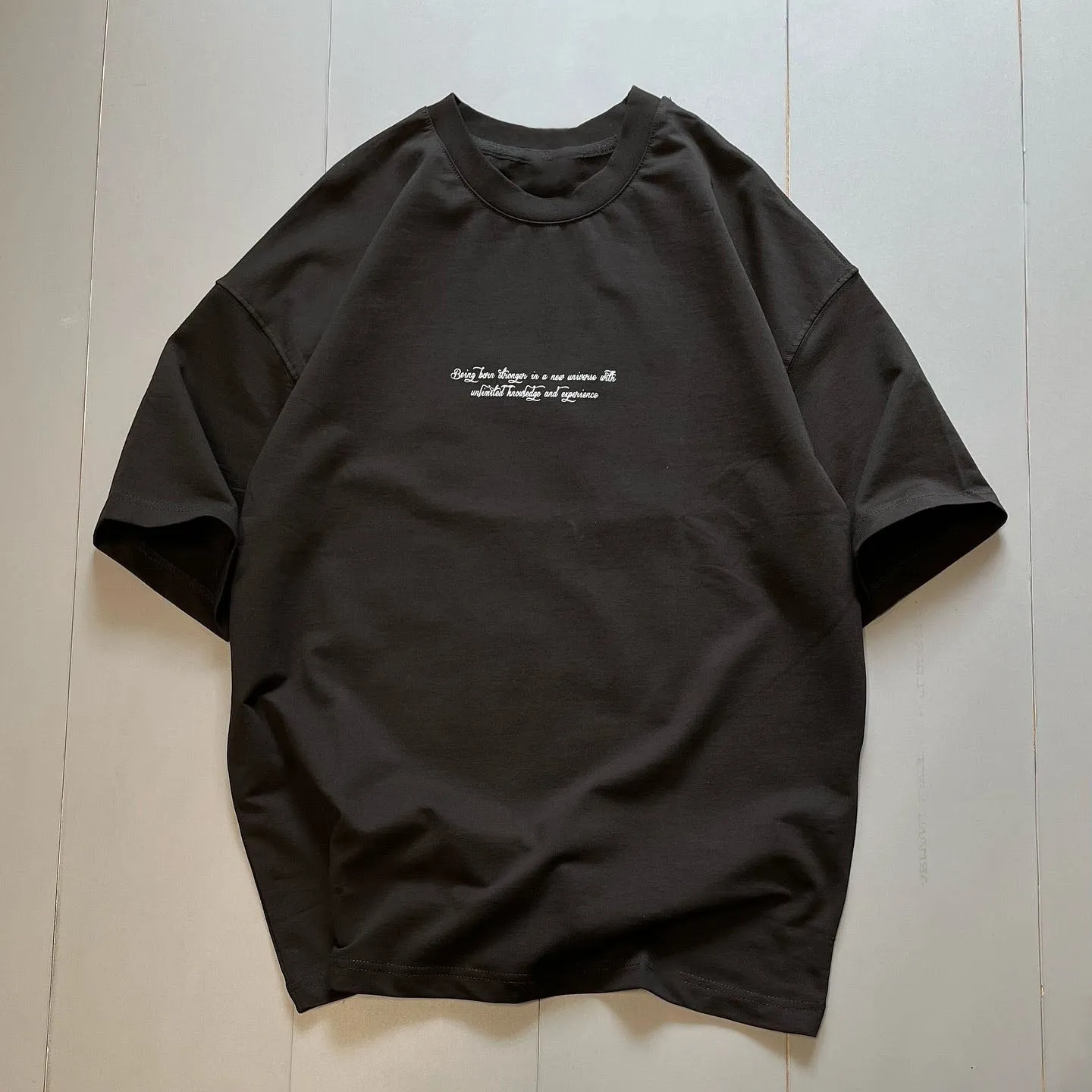 Men's Black Vintage Print Cotton Short Sleeve T-shirt