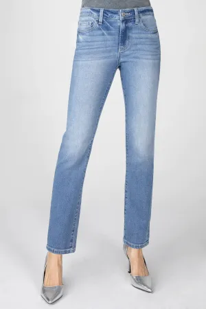 MID RISE SLIM STRAIGHT JEANS
