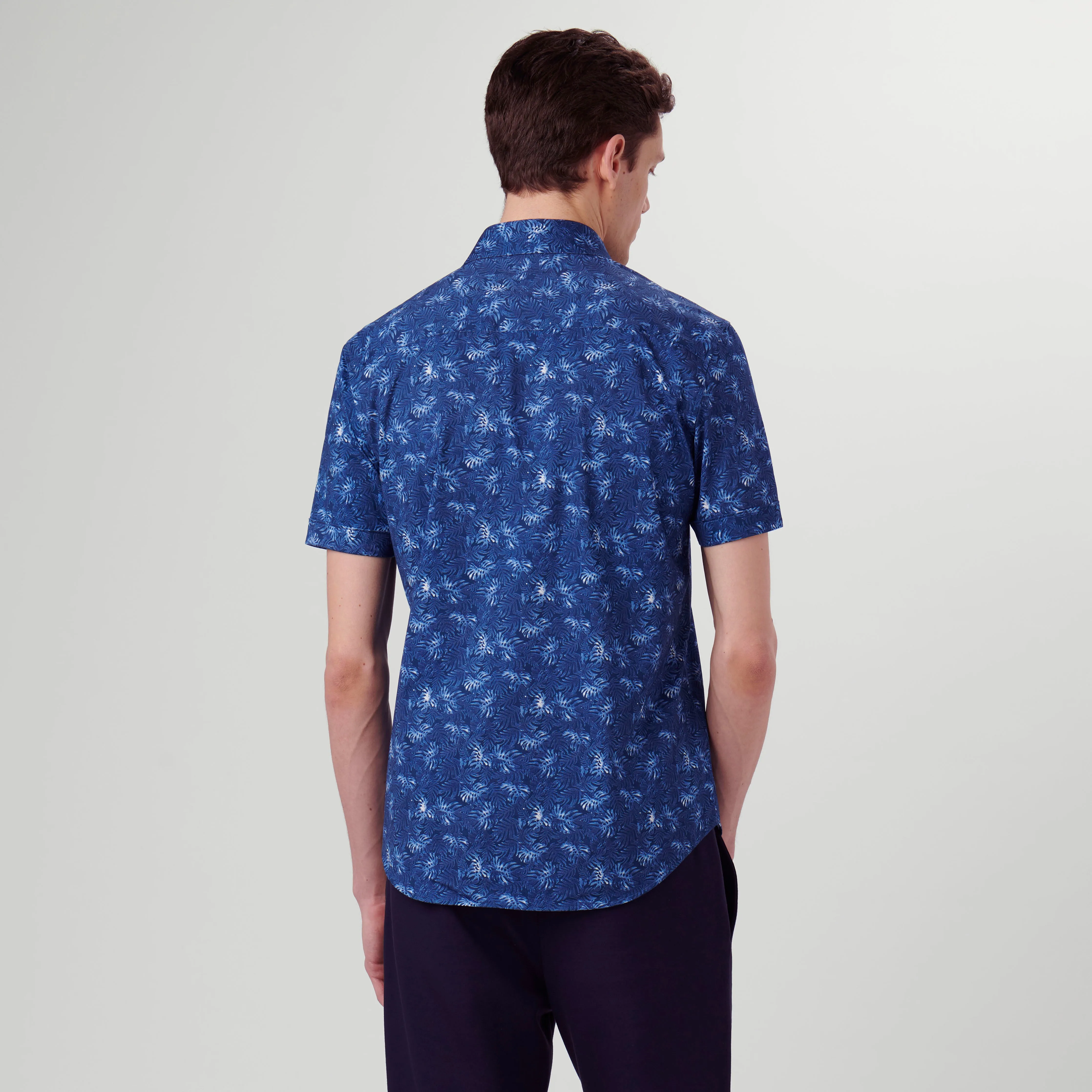 Miles Leaf Print OoohCotton Short Sleeve Shirt