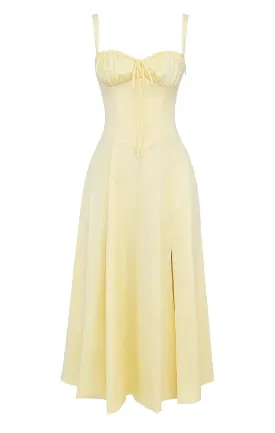 Mirea - Medium floral strapless dress