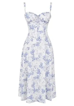 Mirea - Medium floral strapless dress