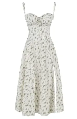 Mirea - Medium floral strapless dress