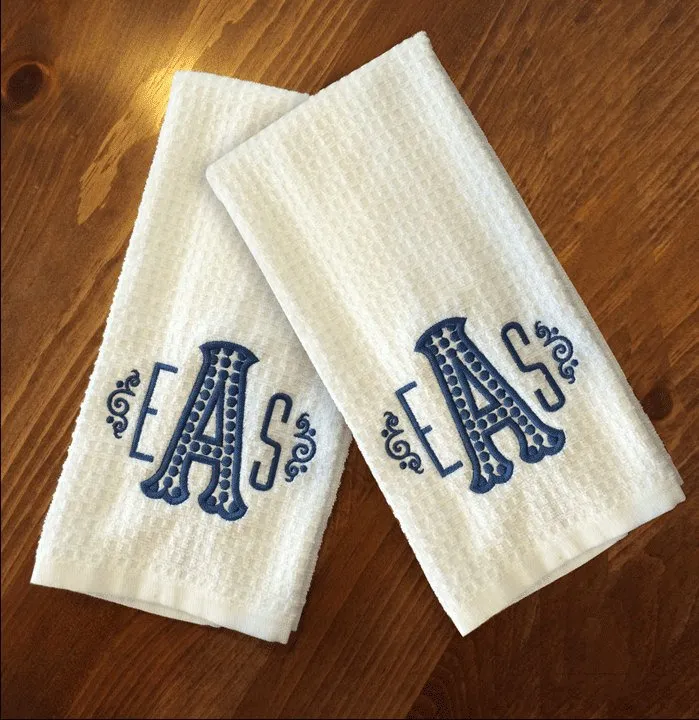 Monogrammed Kitchen Towel - Set of Two