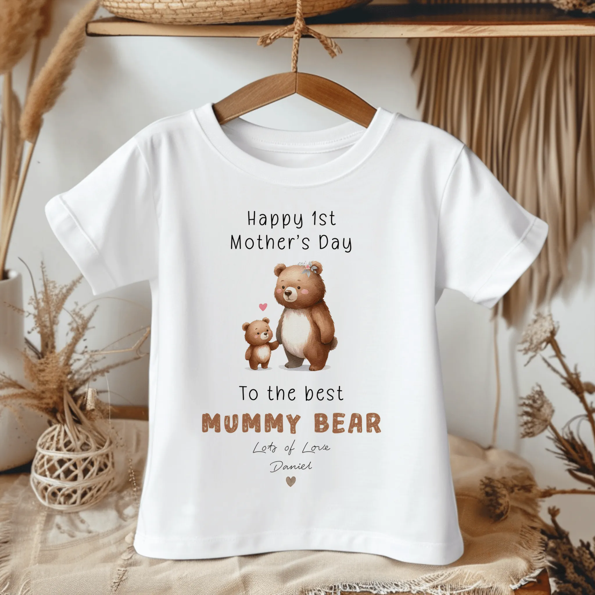 Mother's Day Mummy Bear Personalised Toddler & Kids T Shirt