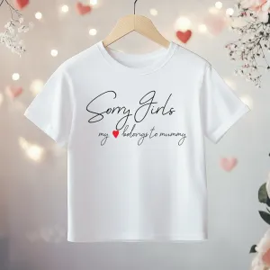 My Heart Belongs To Mummy Valentines Toddler & Kids T Shirt