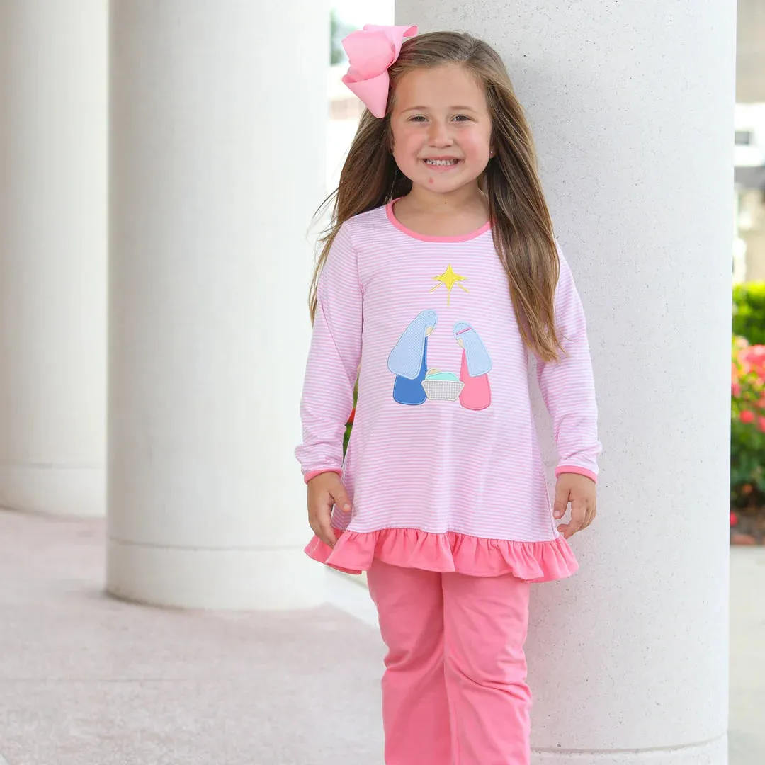 Naomi Nativity Ruffle Pants Set