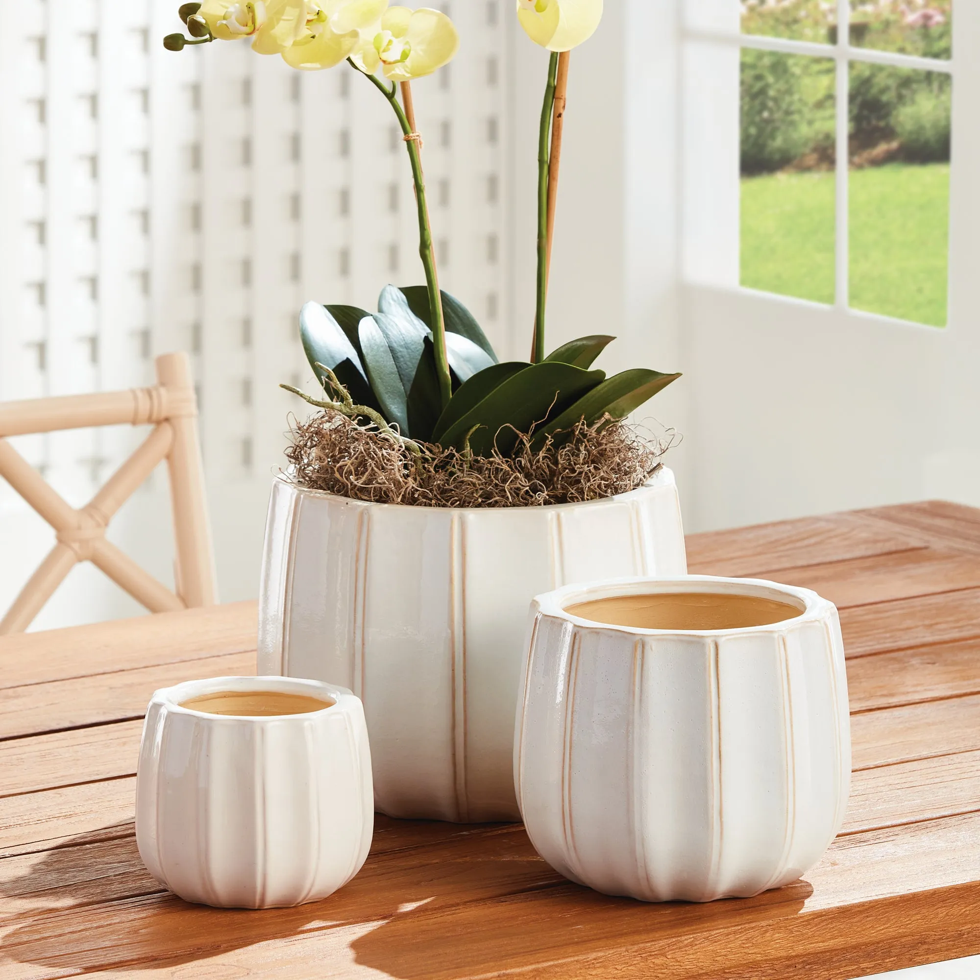 NAPA Home & Garden, LUCILLE POTS, SET OF 3,N4SR10WH