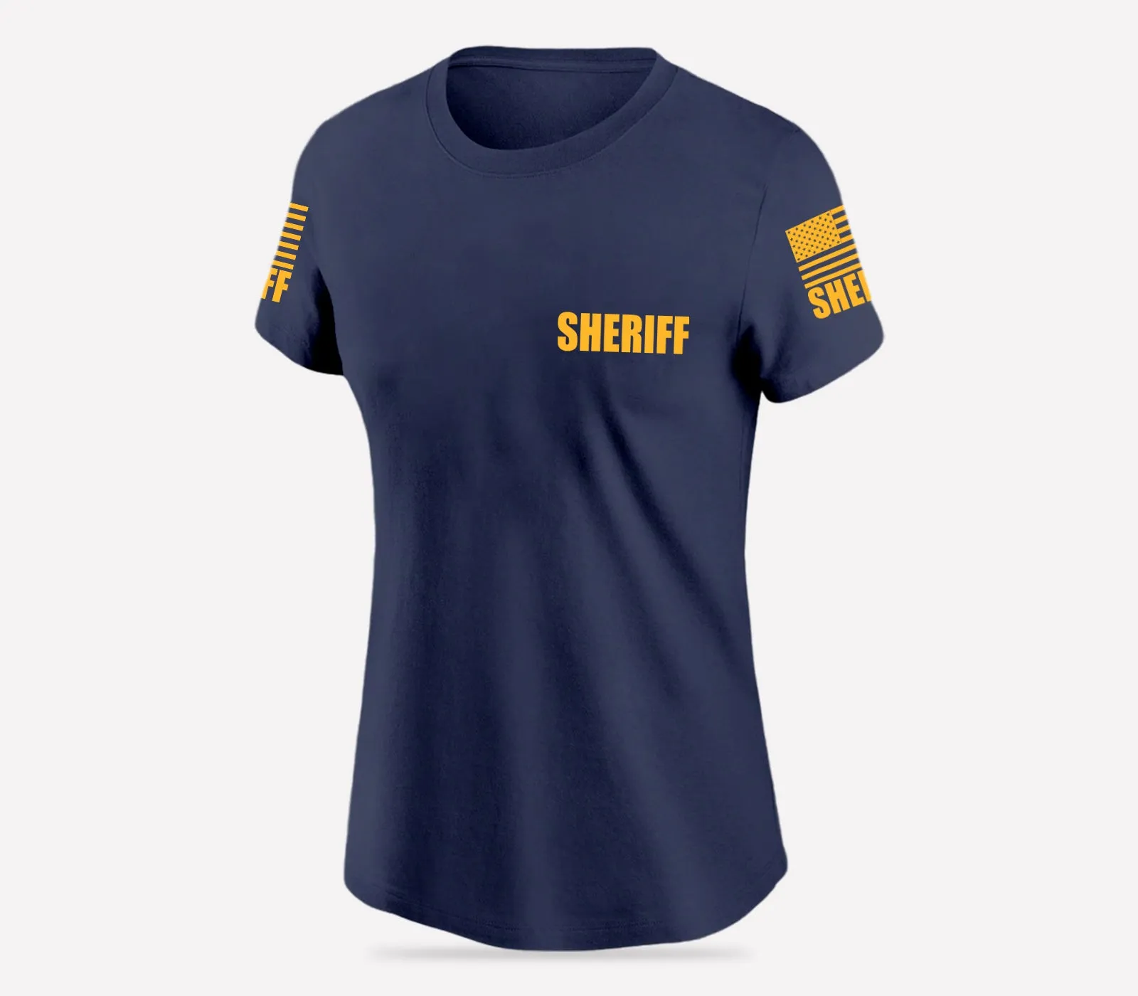 Navy Blue Sheriff Women's Shirt - Short Sleeve (Golden Yellow)