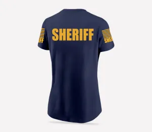 Navy Blue Sheriff Women's Shirt - Short Sleeve (Golden Yellow)