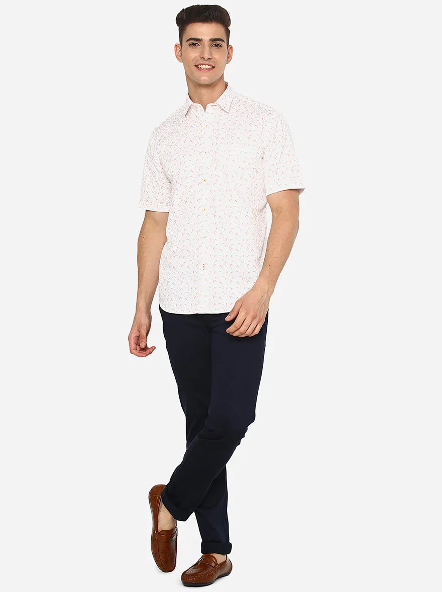 Navy Blue Solid Super Slim Fit Casual Trouser | Greenfibre