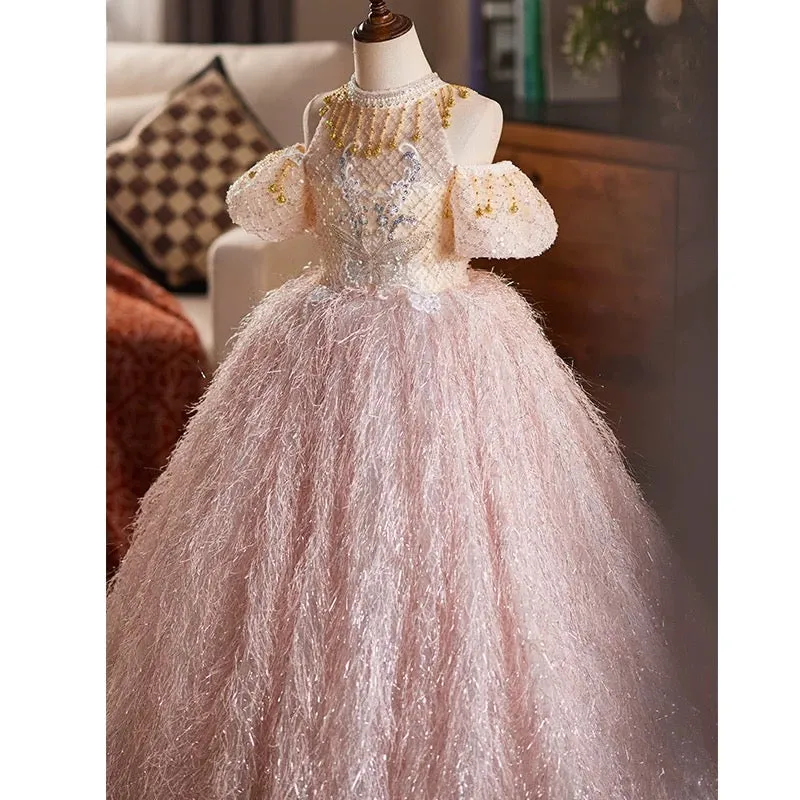 New beauty pageant girl dresses/elegant wedding flower girl dresses, girls birthday party girl dresses