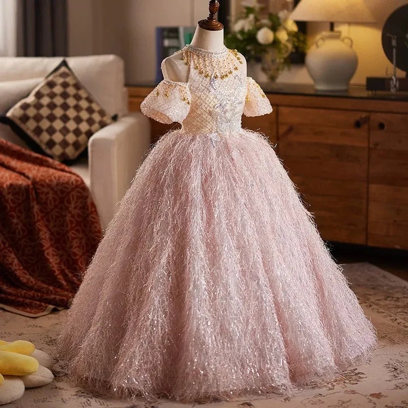 New beauty pageant girl dresses/elegant wedding flower girl dresses, girls birthday party girl dresses