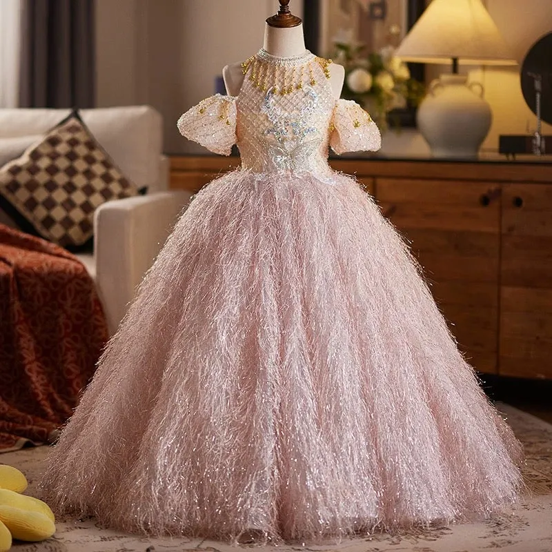 New beauty pageant girl dresses/elegant wedding flower girl dresses, girls birthday party girl dresses