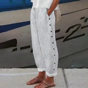NEW Bovuf Light Slate Grey Striped Side Pocket Pants, Grey, Sz XL, Retails $76