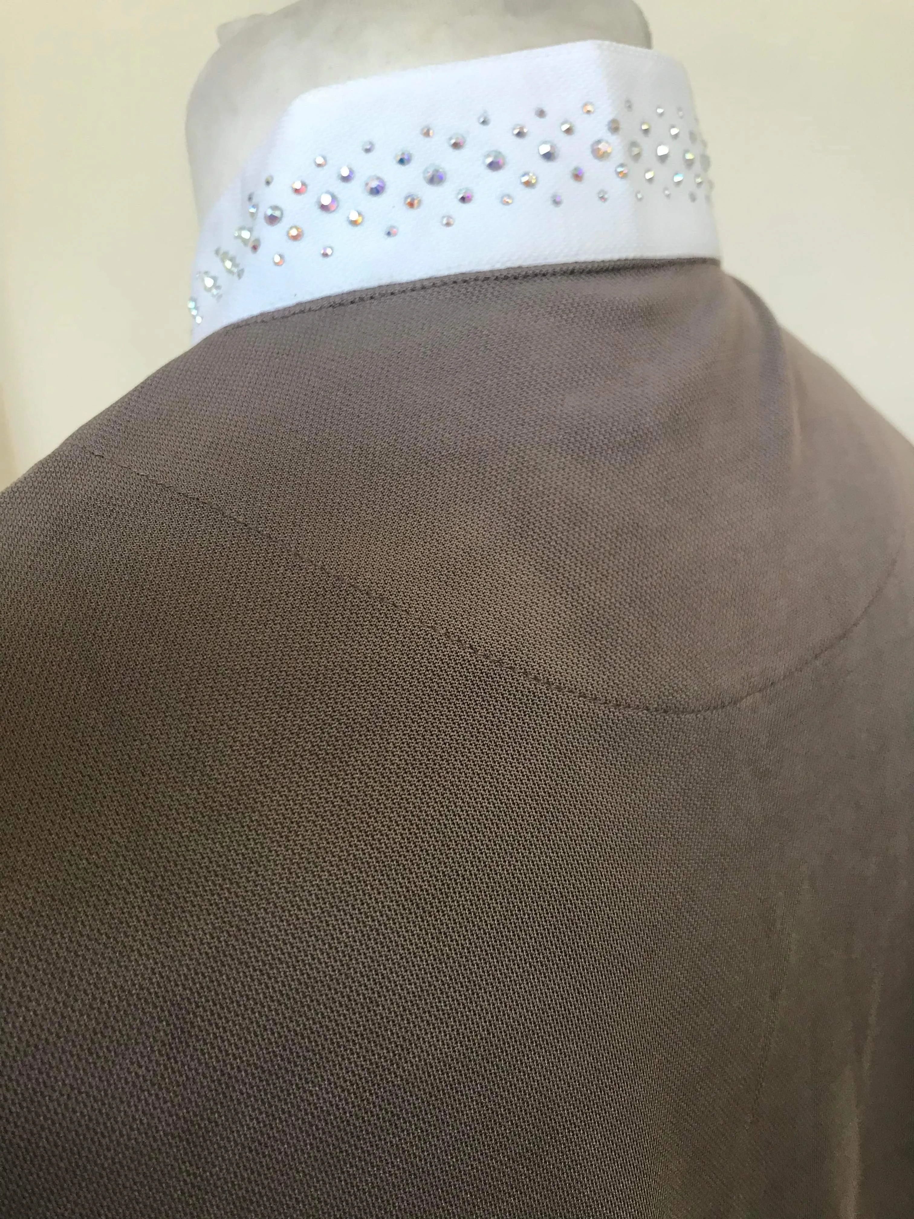 New mocha full bling collar shirts FREE POSTAGE*