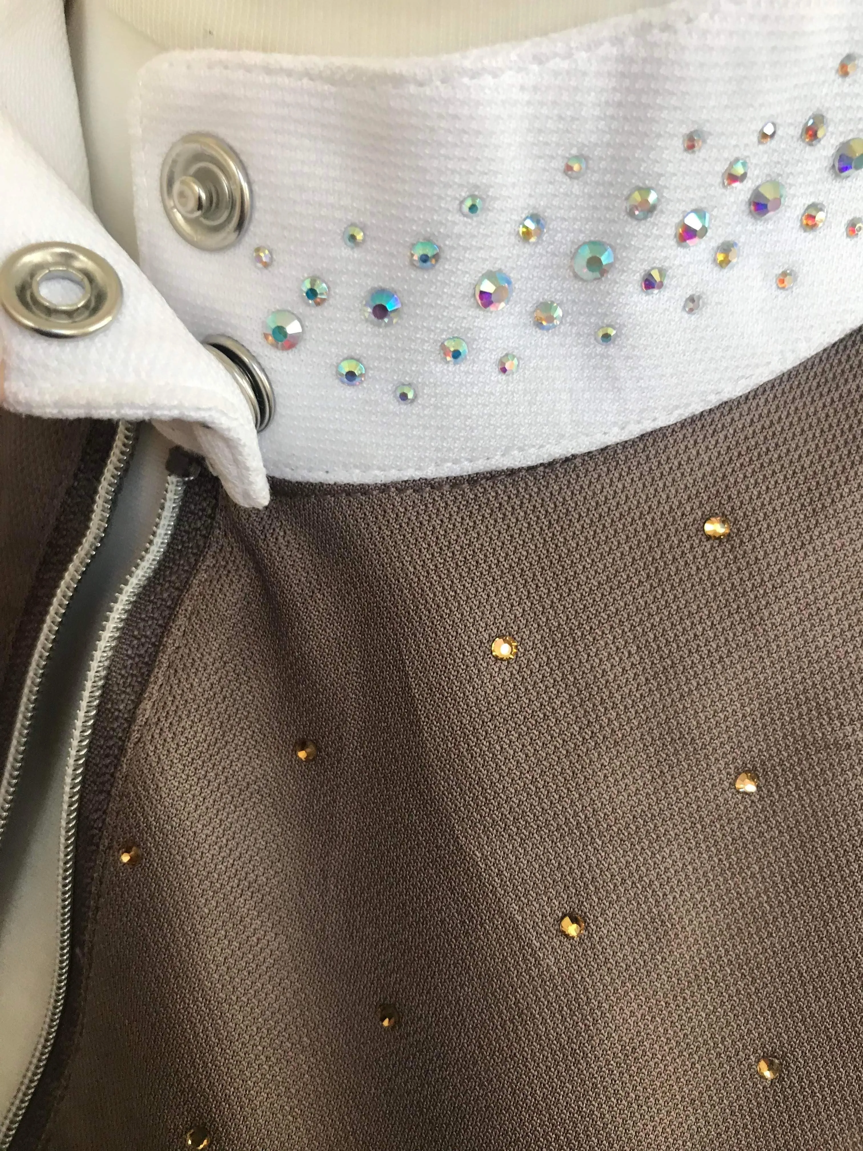 New mocha full bling collar shirts FREE POSTAGE*