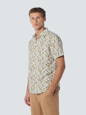 NO EXCESS ALL OVER PRINT LINEN BLEND S/S SHIRT 23440305