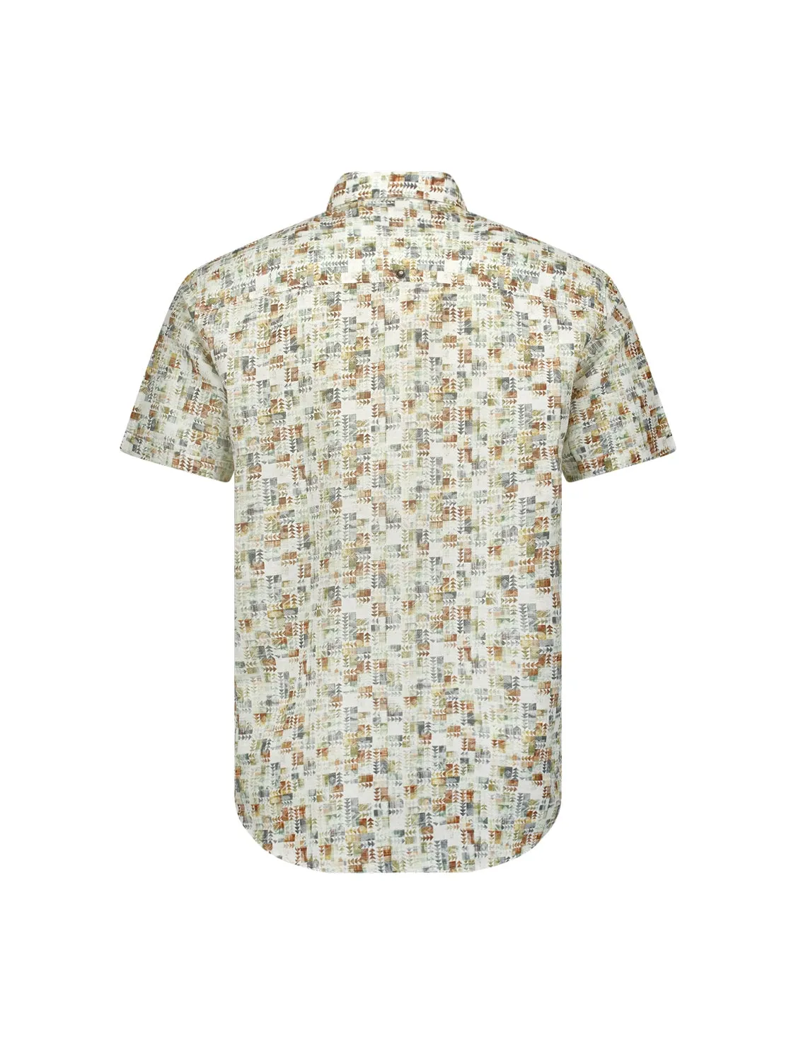 NO EXCESS ALL OVER PRINT LINEN BLEND S/S SHIRT 23440305