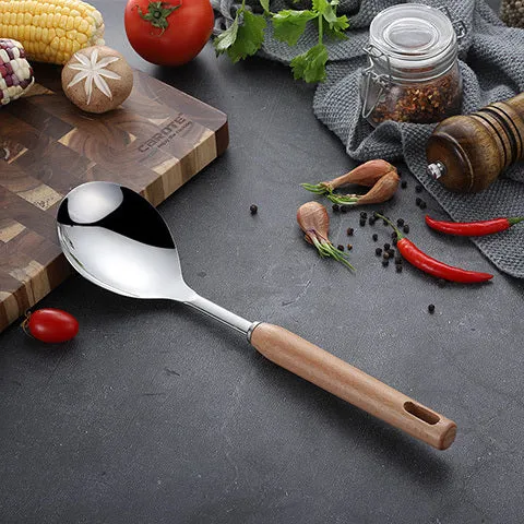Nonstick Stainless Steel Kitchen Utensil Set with Timber wood handle